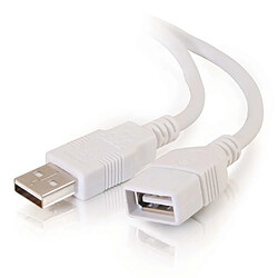 Cables To Go C2G Câble d'extension USB 2.0 mâle A vers femelle A de 3 M - Blanc