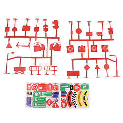 28 pcs / pack panneaux de signalisation en plastique panneau de signalisation miniatures enfants jouet éducatif b