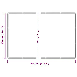 vidaXL Couverture végétale avec œillets 3x6 m PVC pas cher