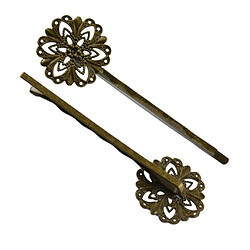 6pcs Rétro Pince Epingle à Cheveux Vintage Pin Barrette Fleur - Bronze Antique