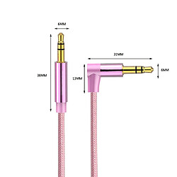 Avis Wewoo Cable Jack Auxiliaire AV01 Câble audio coudé mâle à 3,5 mmlongueur 2 m or rose