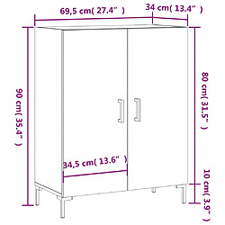 vidaXL Buffet noir 69,5x34x90 cm bois d'ingénierie pas cher