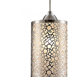 Luminaire Center Suspension design Charon Chrome poli 1 ampoule 34cm pas cher