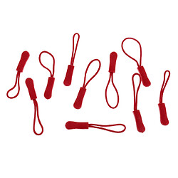 Acheter 10pcs fermeture à glissière en plastique tirette cordon tirette curseur pour les sacs à linge rouge foncé