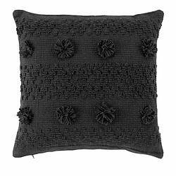 Paris Prix Coussin Déco à Pompons Alenia 40x40cm Anthracite