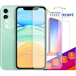 Verre trempé pour iPhone 11 + Verre Trempé Camera Arrière Protecteur - 9H Film Protection en Verre Trempé - Visiodirect -