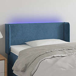 Maison Chic Tête de lit moderne à LED lumineuse pour chambre - Décoration de lit Bleu foncé 93x16x78/88 cm Velours -MN78492