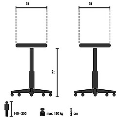 Acheter Tabouret de bar VANTAGGIO HIGH WS noir métallisé / bois véritable assise pivotante foncé hjh OFFICE