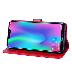 Acheter Wewoo Housse Coque Étui en cuir PU à rabat horizontal relief rose pour Huawei Honor 8Cavec support et fentes cartes et portefeuille rouge