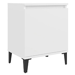 Maison Chic Table de chevet,Table de nuit,Table d'appoint pour salon avec pieds en métal Blanc 40x30x50 cm -MN74331