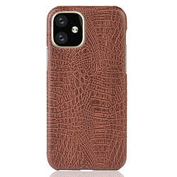 Wewoo Coque Rigide Pour iPhone 11 Crocodile antichoc Texture PC + Etui PU Marron