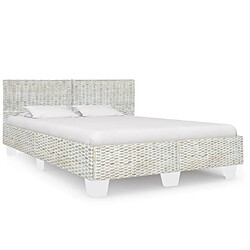 vidaXL Cadre de lit sans matelas Gris Rotin naturel 140x200 cm