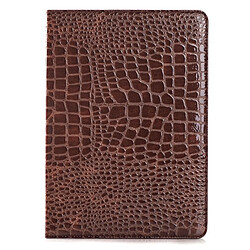 Wewoo Smart Cover marron pour iPad Air 2 cartes et portefeuille Crocodile Texture horizontale Flip étui en cuir avec titulaire fentes