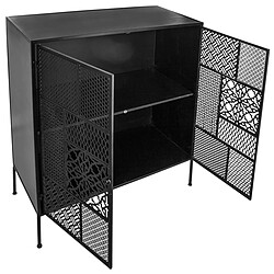 Pegane Buffet à 2 portes Arabesque en Métal coloris Noir - 80 x 40 x 91 cm