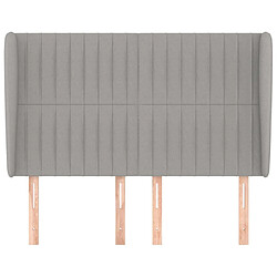 Avis Maison Chic Tête de lit scandinave avec oreilles,meuble de chambre Gris clair 147x23x118/128 cm Tissu -MN25632