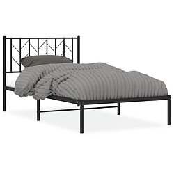 Maison Chic Cadre/structure de lit métal et tête de lit pour adulte - Lit Moderne Chambre noir 100x190 cm -MN73424 