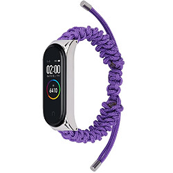 Bracelet en nylon corde tressée, réglable, violet pour votre Xiaomi Mi Band 5/6