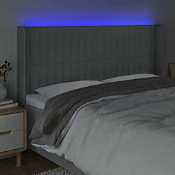 Avis Maison Chic Tête de lit scandinave à LED,meuble de chambre Gris clair 203x16x118/128 cm Tissu -MN92416