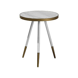 Beliani Table d'appoint effet marbre avec pieds dorés RAMONA