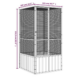 vidaXL Cage à oiseaux Anthracite 111x107x211,5 cm Acier galvanisé pas cher