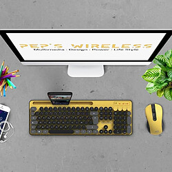 Acheter Pack Premium Clavier sans fil + SOURIS sans fil optique Wireless Desktop ADVANCE nano récepteur USB JAUNE ET NOIR