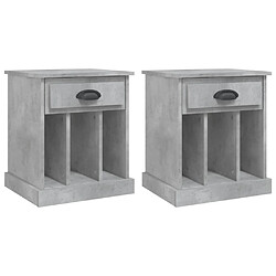 Maison Chic Lot de 2 Tables de chevet,Table de nuit,Table d'appoint pour salon gris béton 43x36x50 cm -MN29062