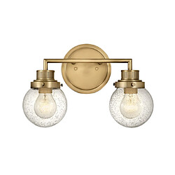 Elstead Lighting Applique murale Salle de bains Hinkley Acier,verre grainé transparent Laiton Héritage