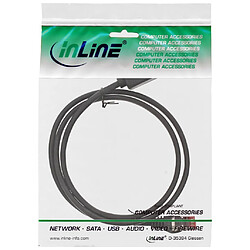 Extension de câble de raccordement InLine® S / FTP PiMF Cat.6 250 MHz, sans halogène, noir 1m