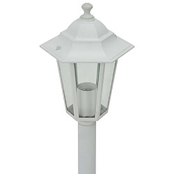 Avis vidaXL Lampe de jardin à piquet 6 pcs E27 110 cm Aluminium Blanc