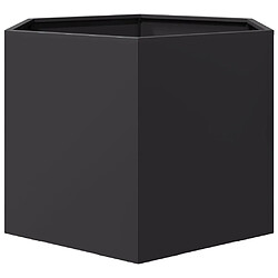 Avis vidaXL Jardinière noir hexagone 69x60x45 cm acier