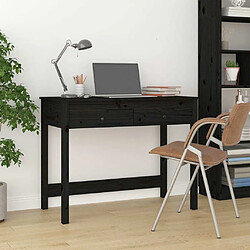 Maison Chic Bureau solide,Table de travail,Bureau d'ordinateur avec tiroirs Noir 100x50x78 cm Bois massif de pin -GKD33118