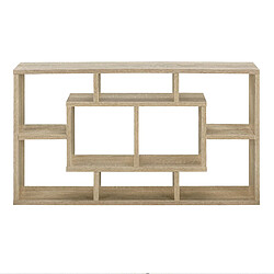 Helloshop26 Étagère murale design avec 8 surfaces de stockage 85 cm effet hêtre 03_0001736