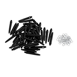 50x Arbres De Fléchettes Accessoires De Fléchettes 2BA Avec Anneaux De Protection 35mm Noir