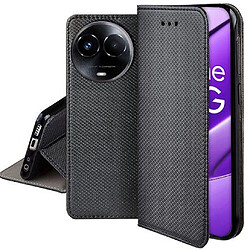 Htdmobiles Housse etui portefeuille avec coque interieure en silicone pour Realme 11 5G et Realme C67 5G + film ecran - NOIR MAGNET