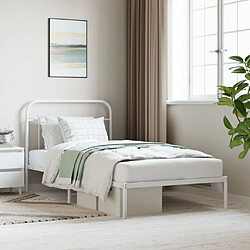 Maison Chic Lit adulte - Cadre de lit métal avec tête de lit pour chambre blanc 107x203 cm -MN35952