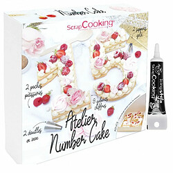 Scrapcooking Coffret atelier number cake + Stylo de glaçage noir