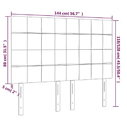 Avis vidaXL Tête de lit à LED Noir 144x5x118/128 cm Velours