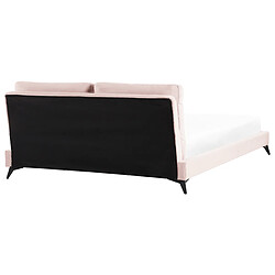 Acheter Beliani Lit double en velours rose 180 x 200 cm MELLE