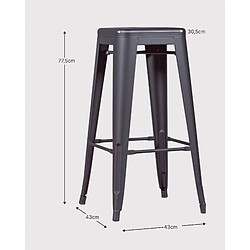 Nest Dream Tabouret métal en acier laqué (76cm) - Bistro pas cher