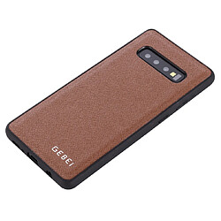 Avis Wewoo Coque Souple Pour Galaxy S10 + GEBEI Etui de protection en cuir antichoc à pleine couverture Marron