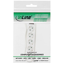 Barrette d'alimentation InLine® type F allemande 5 ports avec interrupteur + sécurité enfants blanc 1,5 m