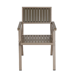 Acheter Mendler Lot de 2 chaises de jardin HWC-J95, chaise de balcon aluminium aspect bois ~ structure champagne, gris