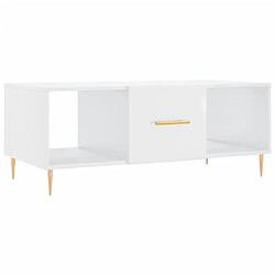 Maison Chic Table basse,Table Console Table d'appoint, Table pour salon Blanc brillant 102x50x40 cm Bois d'ingénierie -MN11503