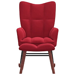 Maison Chic Chaise à bascule avec repose-pied | Fauteuil Relax Rouge bordeaux Velours -GKD41566