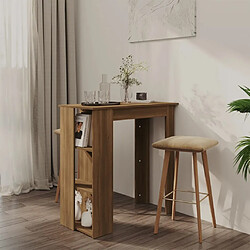 vidaXL Table de bar avec étagère chêne marron bois d'ingénierie