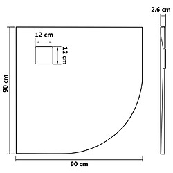 vidaXL Receveur de douche SMC Gris 90x90 cm pas cher