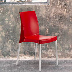 20 Chaises Grand Soleil Boulevard plastique polypropylène empilables stock, Couleur: Rouge pas cher