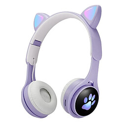 Yonis Casque Audio Bluetooth Pattes De Chat Lumineux