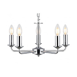 Luminaire Center Suspension Banyan Chrome poli 5 ampoules 34cm pas cher