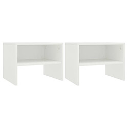 Maison Chic Lot de 2 Tables de chevet - Tables de Nuit Blanc 40x30x30 cm Bois d'ingénierie